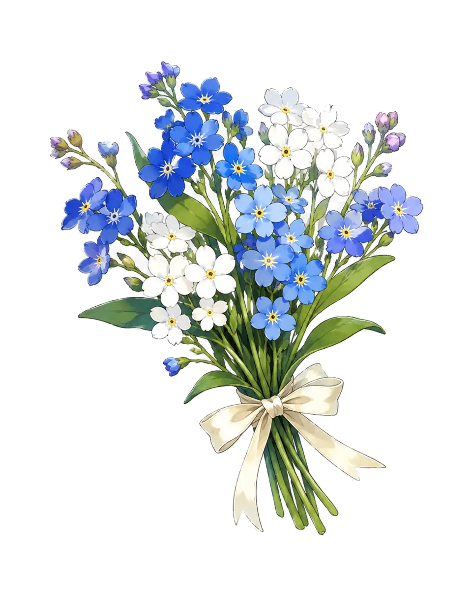 青と白の勿忘草
